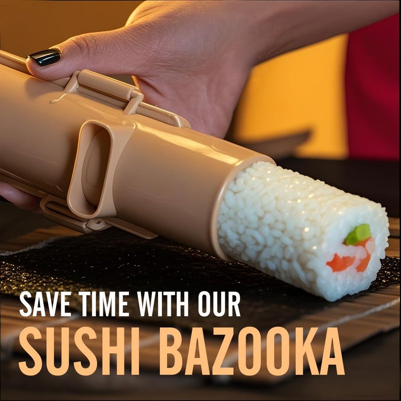 Wimitools Sushi Making Kit, Sushi Roller Kit for Beginners Sushi Lovers. Includes Sushi Bazooka, Bamboo Sushi Mats, Rice Paddle, Chopsticks, Knife - the Easy Homemade Sushi Kit and Best Gift - Image 3